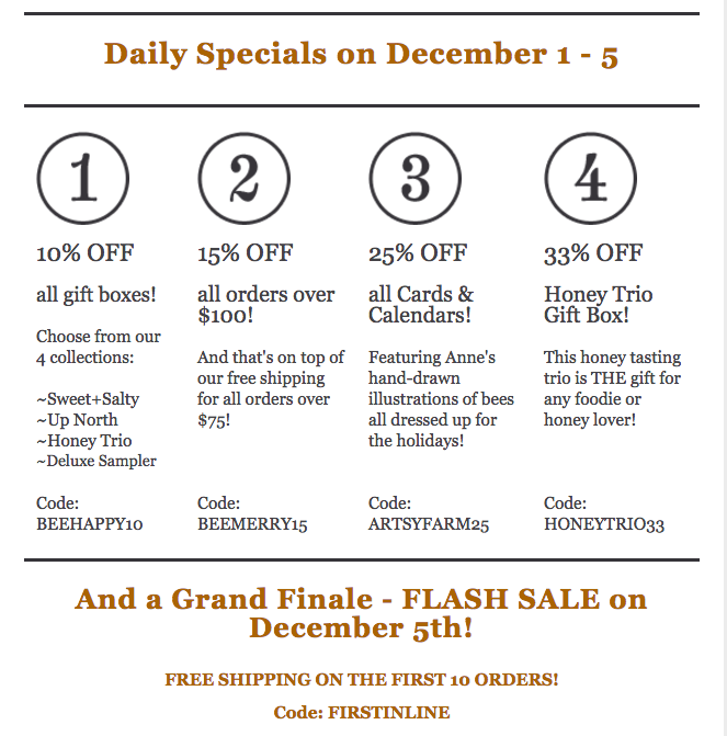BEAR CREEK BIRTHDAY SALE! DEC 1-5