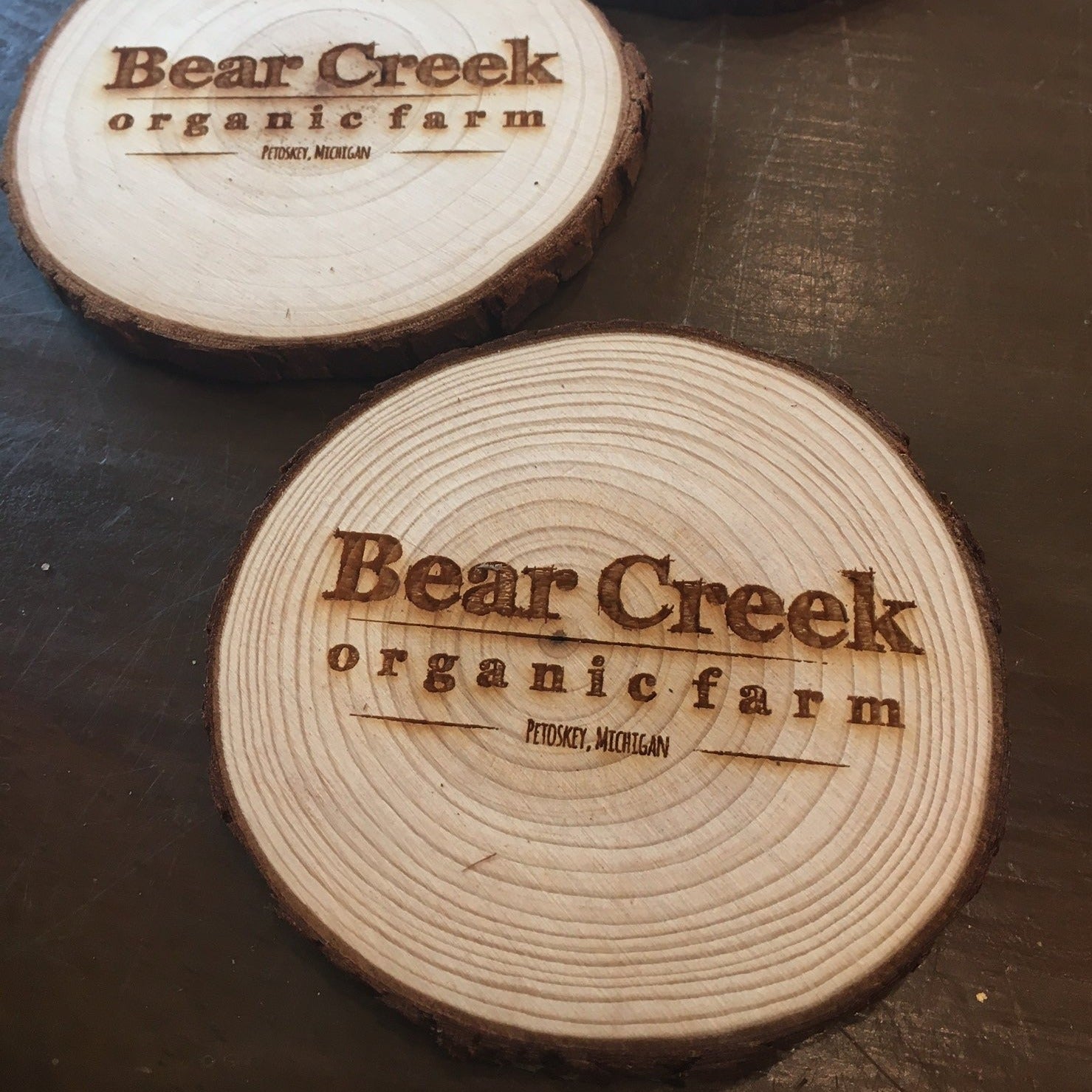 Bear Creek Engraved Wood Coaster