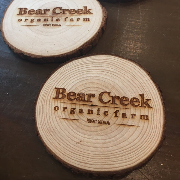 Bear Creek Engraved Wood Coaster