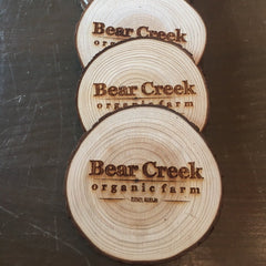 Bear Creek Engraved Wood Coaster
